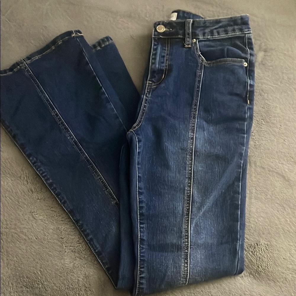 Angel Kiss Blue Flare Wide Leg Jeans